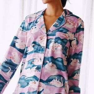 Anthropologie Swan Pajama Top - Olivia Wendel - Flannel - Lilac - Large